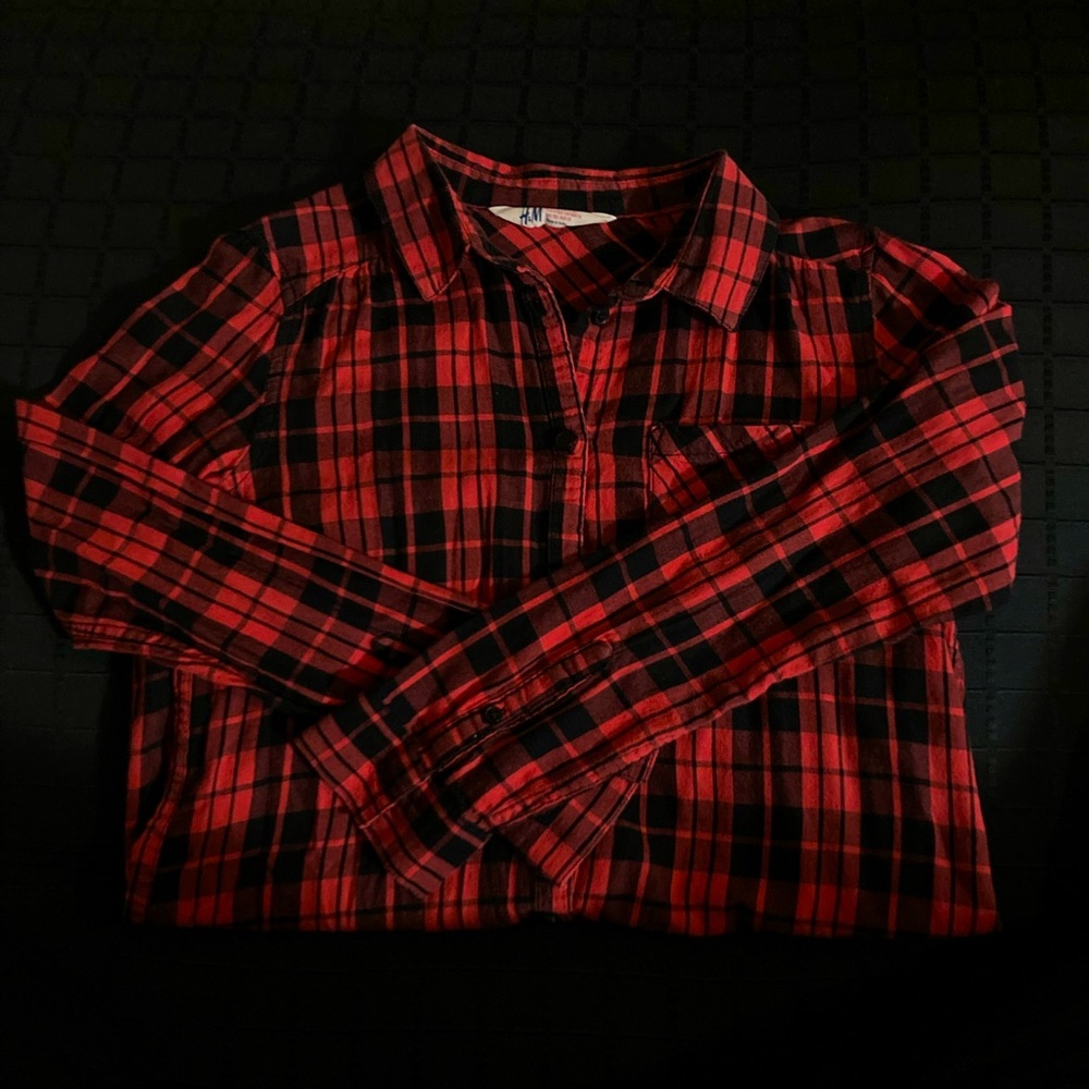 H&M Plaid button up